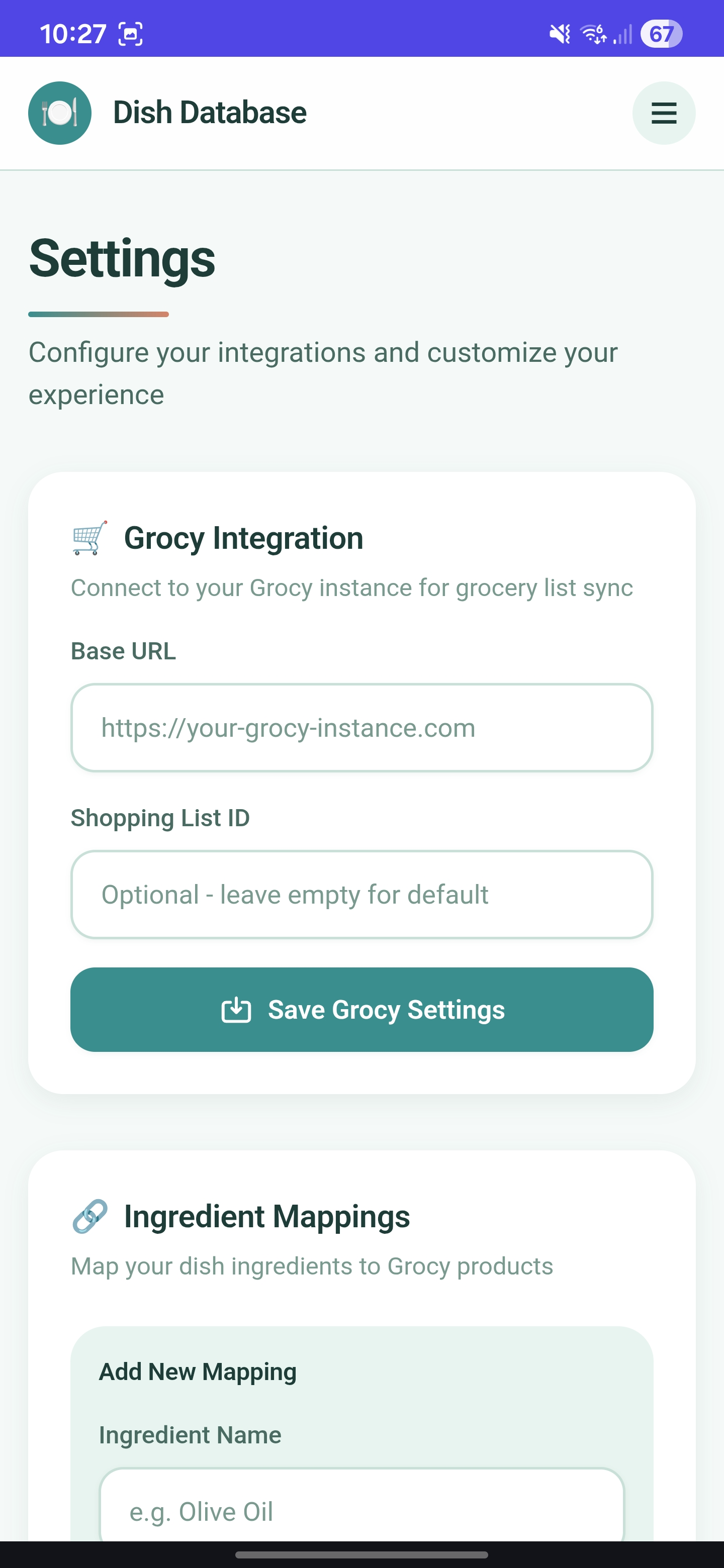 Dish Database screenshot 12