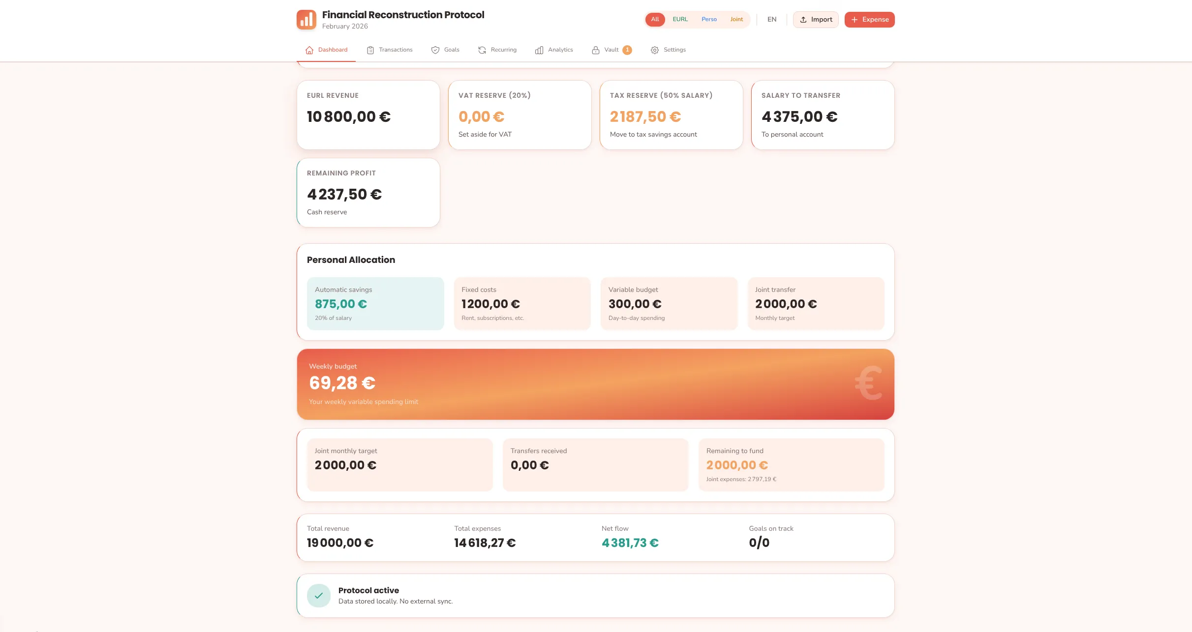 Financials screenshot 2