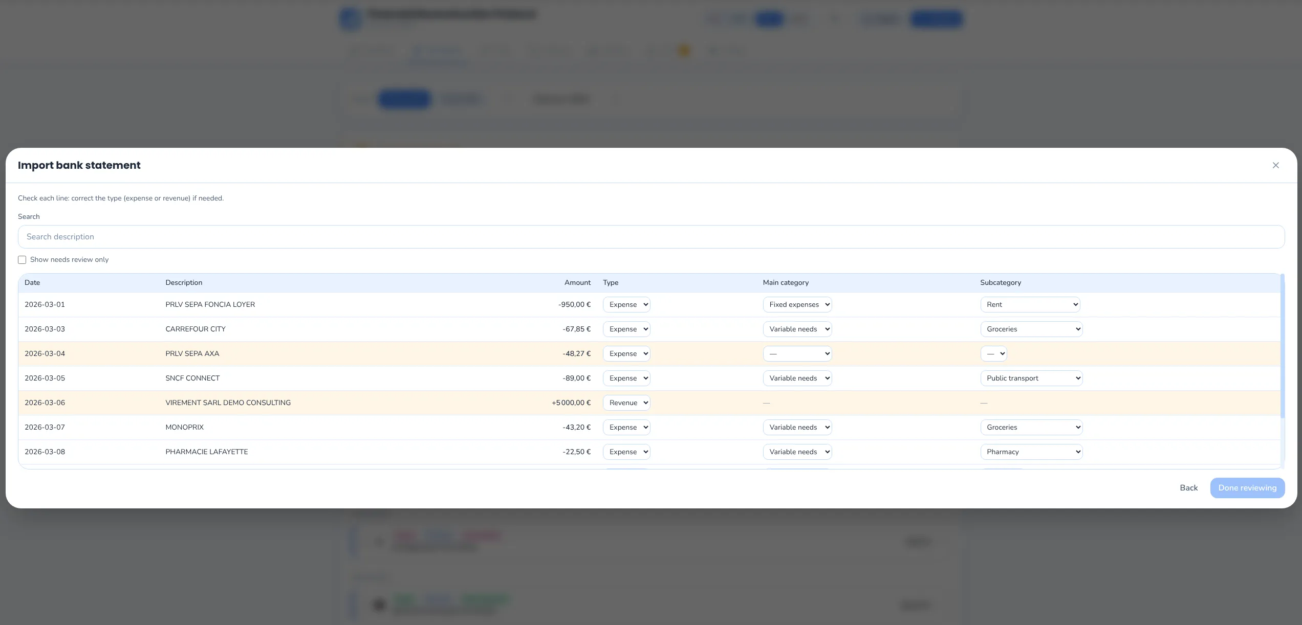 Financials screenshot 11